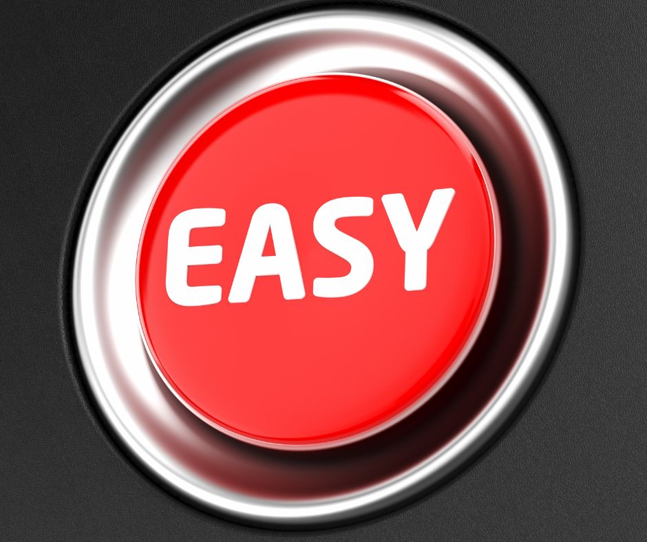 A picture of an easy button for the article on using go high level to automate your content business from The SEO nurse